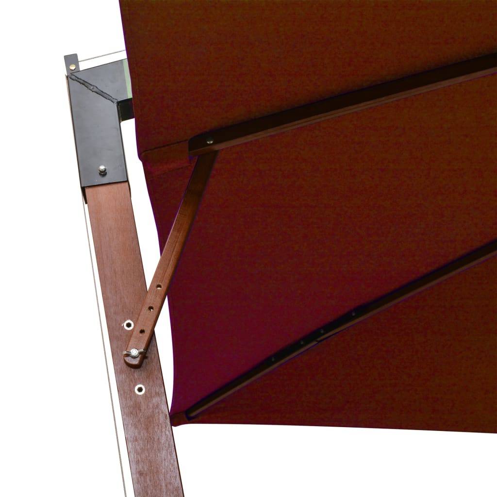 Helloshop26 - Parasol suspendu avec mât 3 x 3m bois de sapin massif orange - Imagen 5