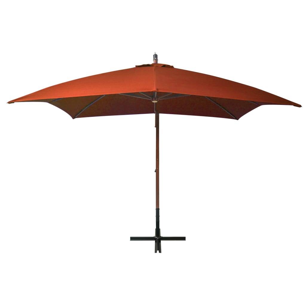 Helloshop26 - Parasol suspendu avec mât 3 x 3m bois de sapin massif orange - Imagen 2