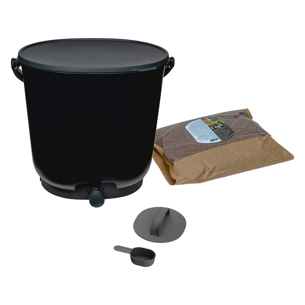 Composteur Bokashi Essential 15,3L +1Kg Brain,Noir - Imagen 1