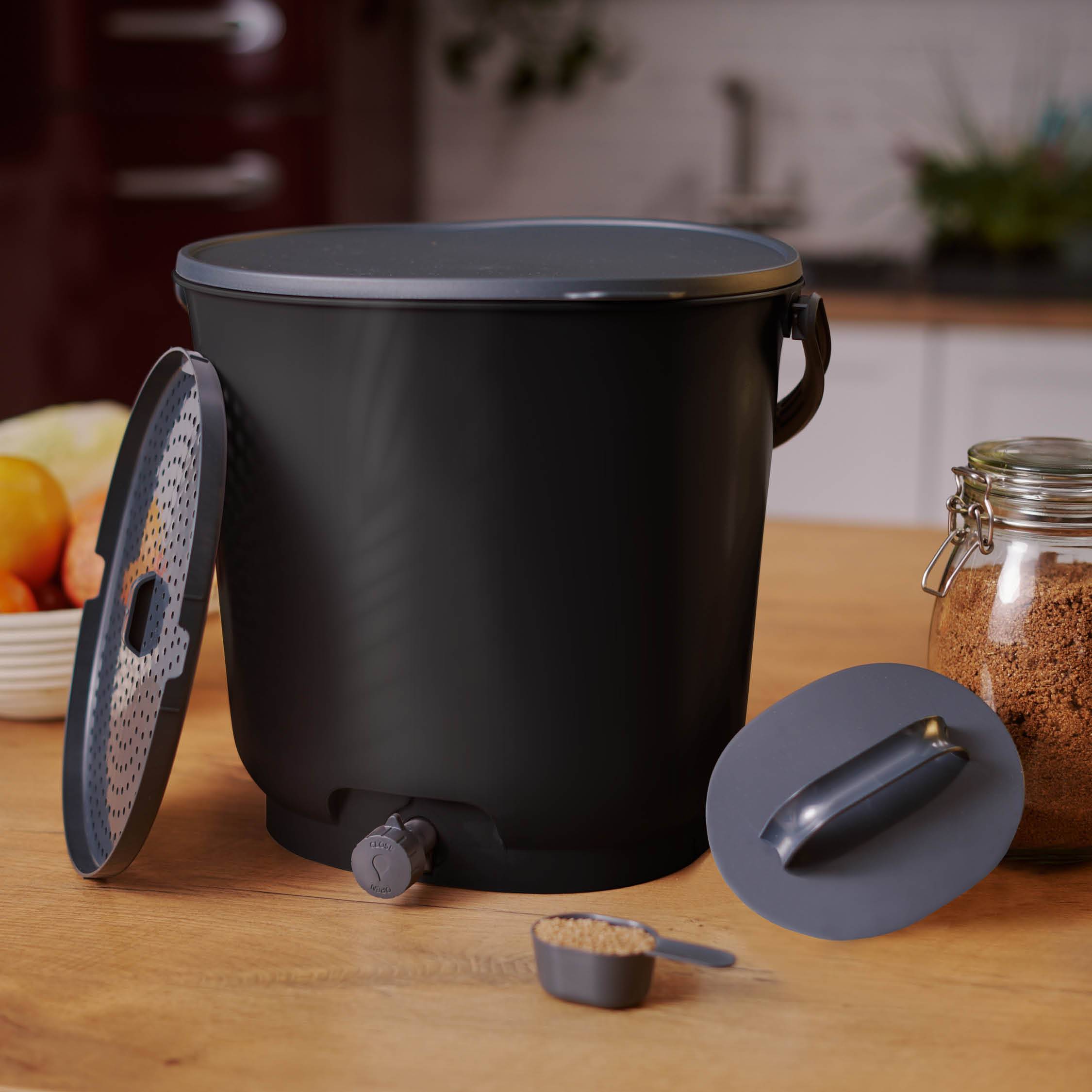 Composteur Bokashi Essential 15,3L +1Kg Brain,Noir - Imagen 2