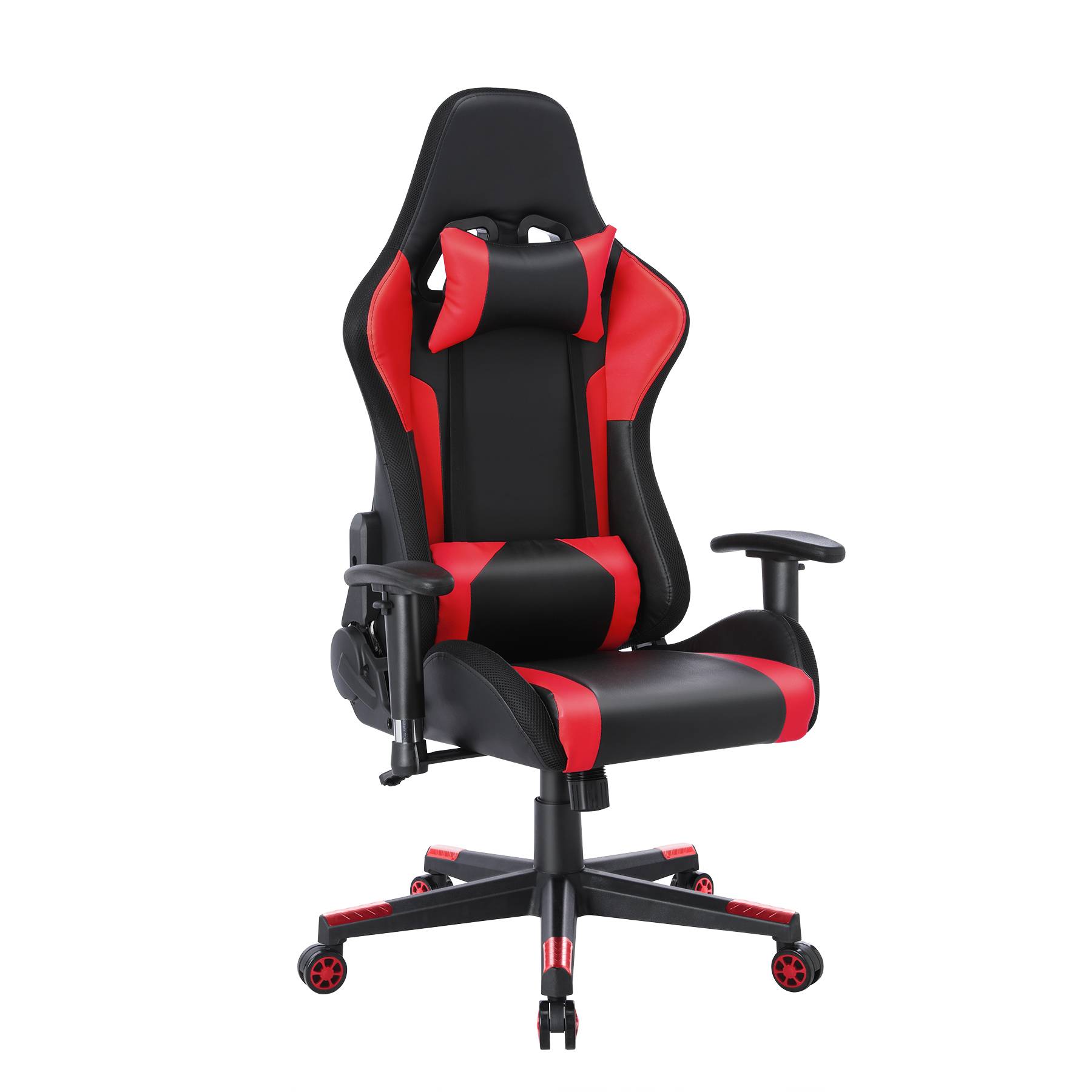 Chaise Gaming Ergonomique Avec Haut-Parleurs Bluetooth, LED RGB, Repose-Pieds Et Massage Lombaire - Fauteuil Gamer Rouge Inclinable