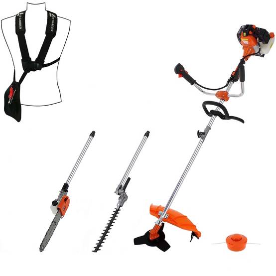 Gt Garden - Multifonction thermique 4 en 1 avec guidon : tronçonneuse - débroussailleuse - taille-haies - GT GARDEN - Image 1