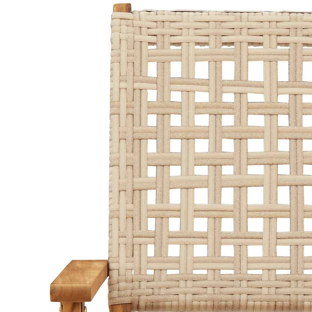 Chaises de jardin pliantes lot de 4 bois et résine beige 54 x 57 x 91 cm - PANGIVO - Image 9