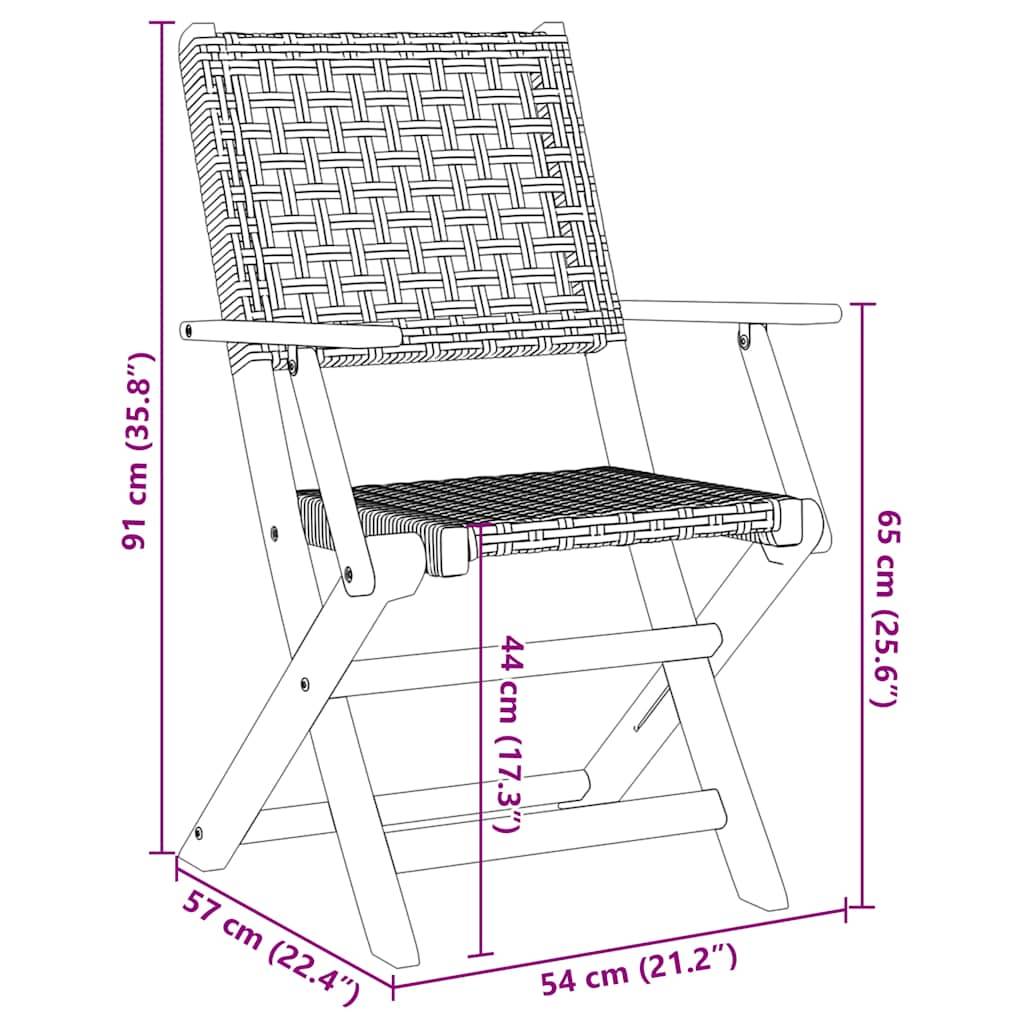 Chaises de jardin pliantes lot de 4 bois et résine beige 54 x 57 x 91 cm - PANGIVO - Image 10