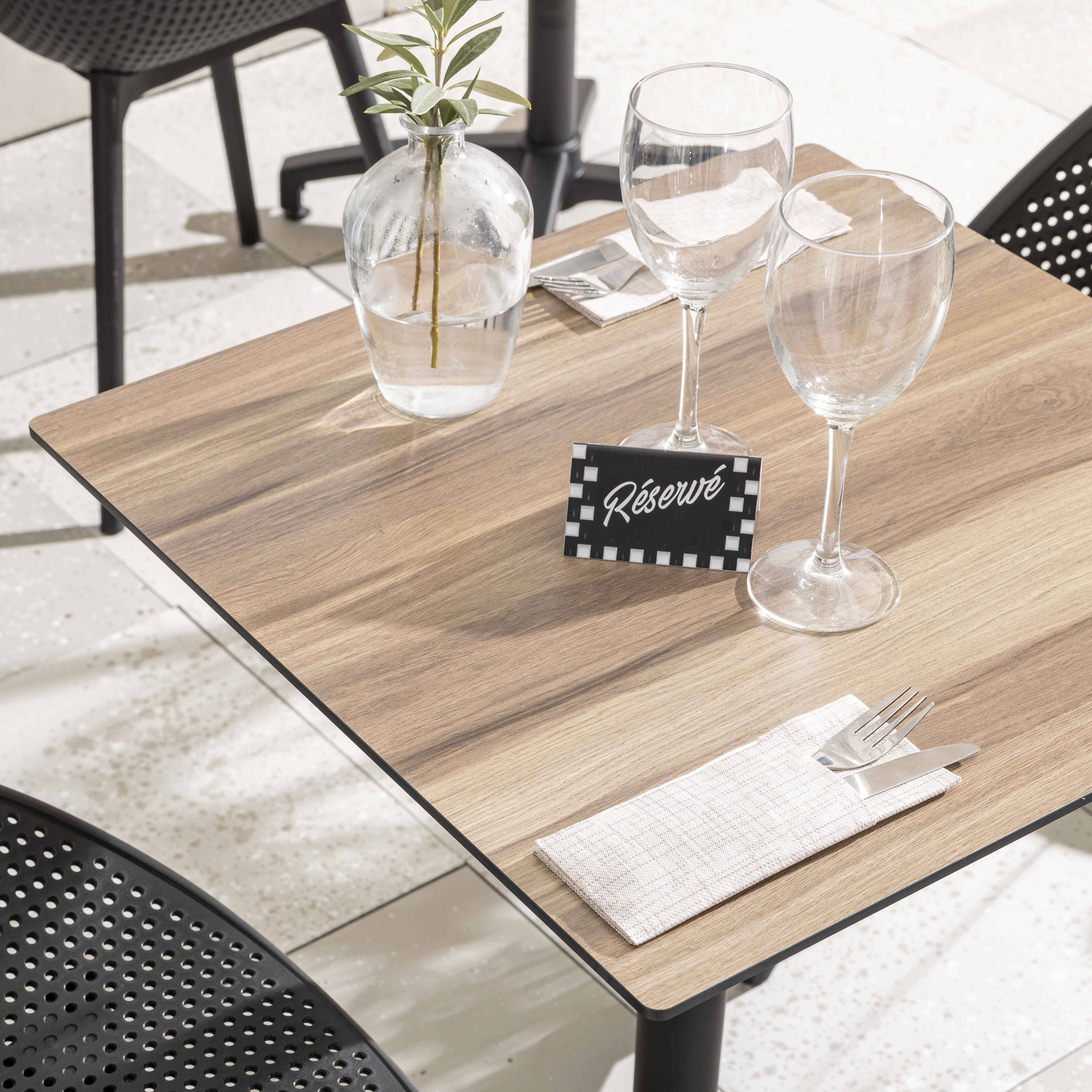 Oviala - Table de terrasse 70 cm inclinable chene foncé Opéra - Oviala - Imagen 3
