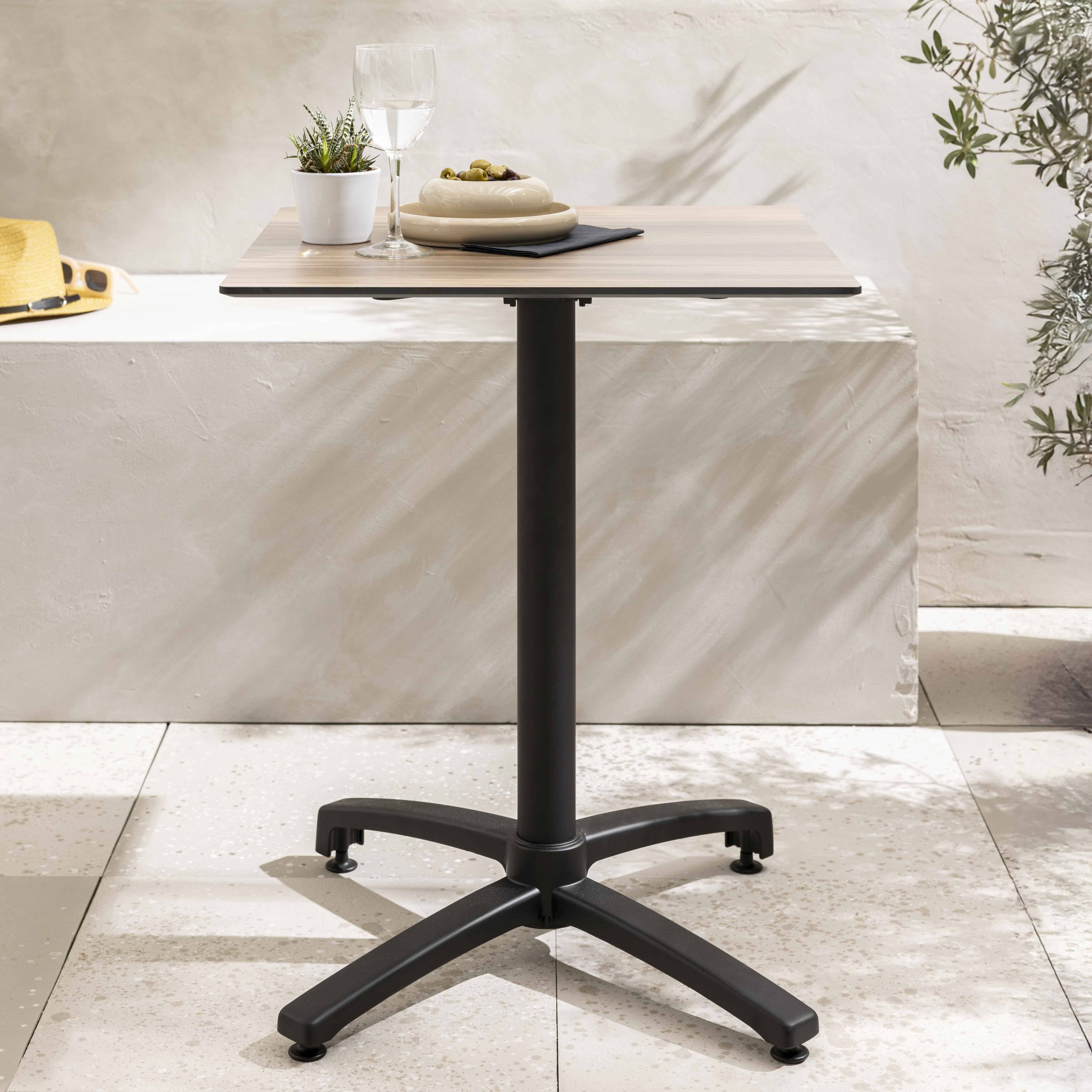 Oviala - Table de terrasse 70 cm inclinable chene foncé Opéra - Oviala - Imagen 2