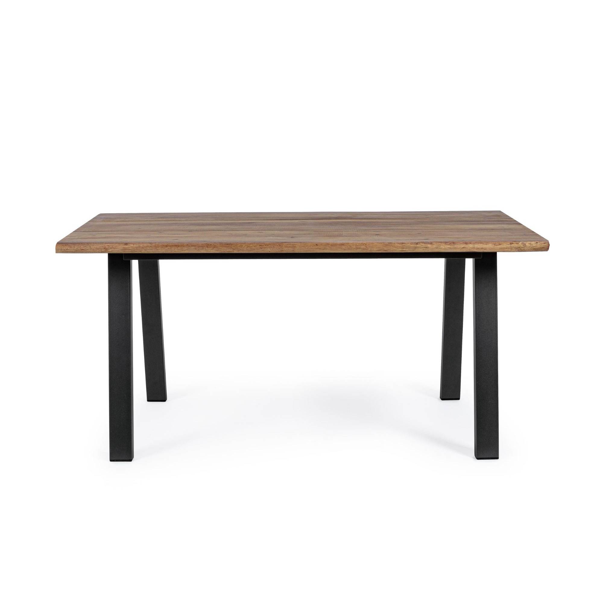 Autre - Table de jardin rectangulaire en métal et bois L160 - OLERON - Imagen 1