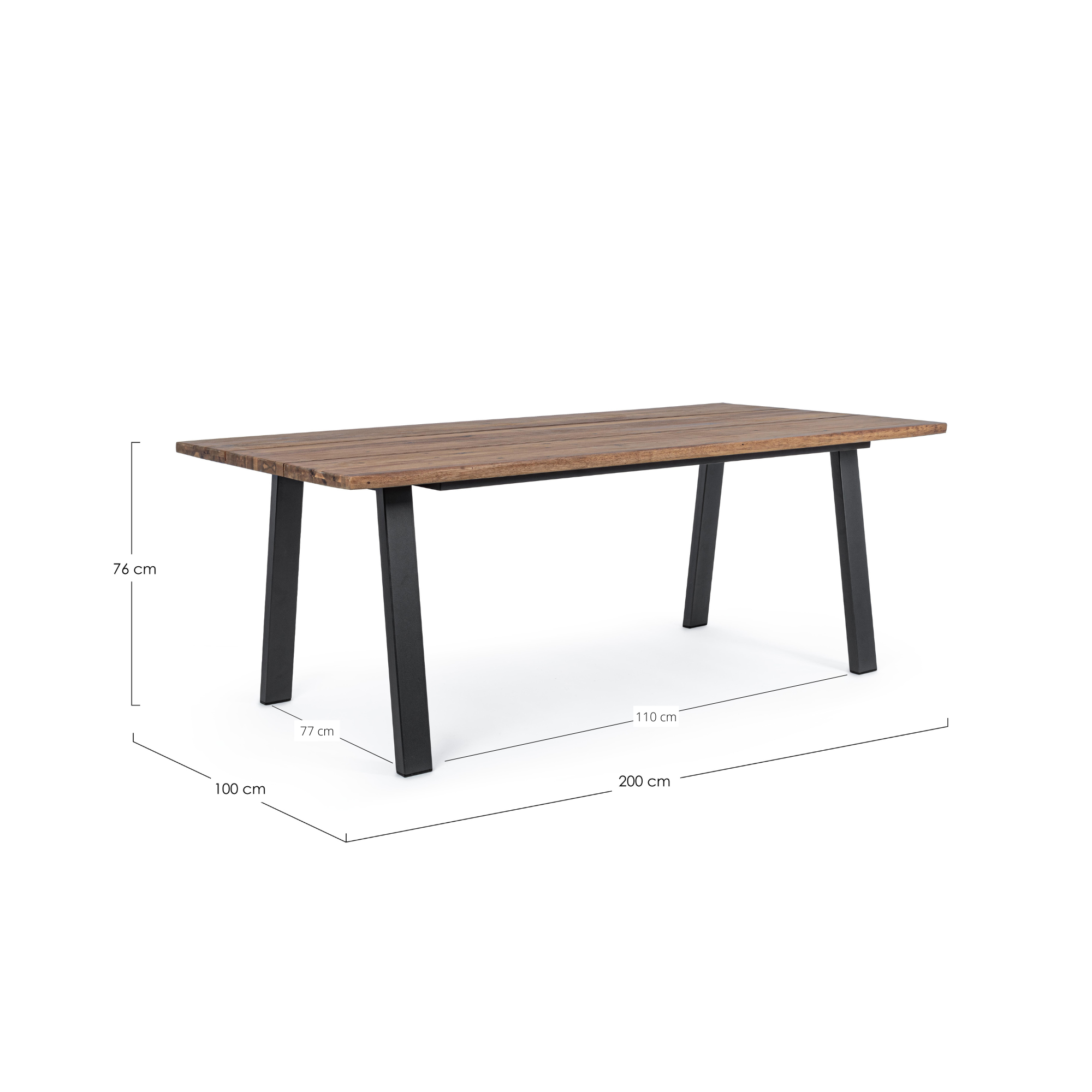 Autre - Table de jardin rectangulaire en métal et bois L160 - OLERON - Imagen 8