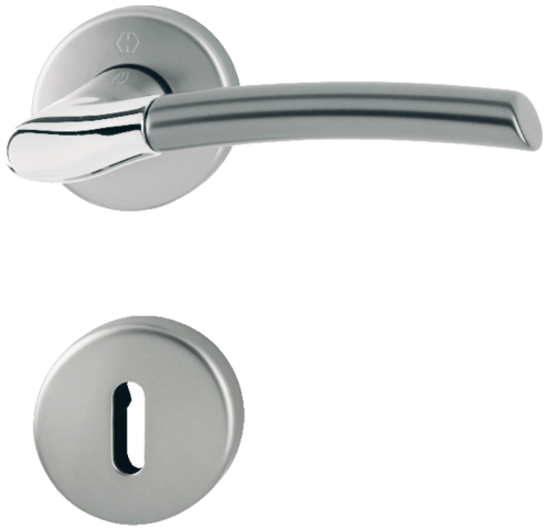 Ensemble Bergen sur rosace clé L HOPPE F49/F9 laiton chromé/aluminium aspect inox - 2811827 - Imagen 1