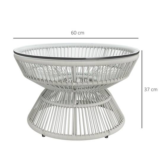 Table basse de jardin résine tressée gris 60 x 60 x 37 cm - PANGIVO - Image 5