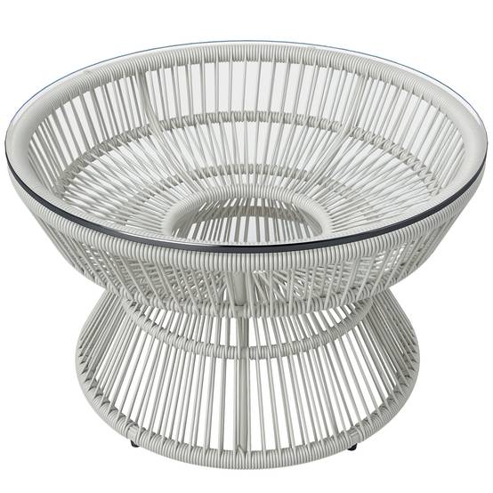 Table basse de jardin résine tressée gris 60 x 60 x 37 cm - PANGIVO - Image 1