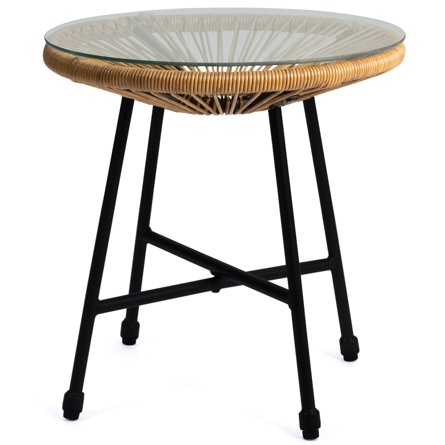 Salon de jardin IZMIR table et 2 fauteuils oeuf cordage effet rotin - Image 3