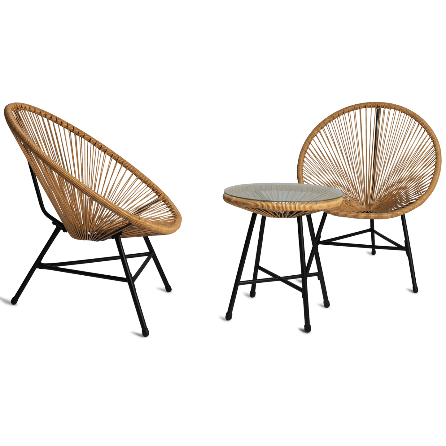 Salon de jardin IZMIR table et 2 fauteuils oeuf cordage effet rotin - Image 7