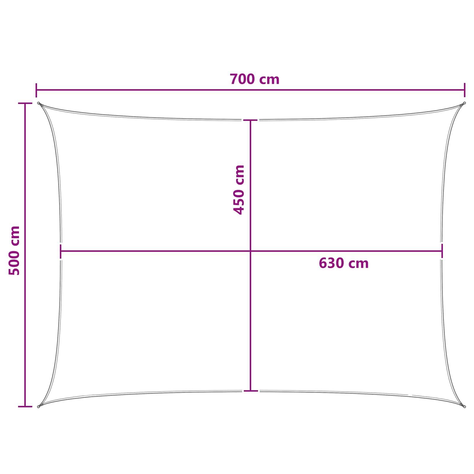 Voile d'ombrage HDPE jaune et blanc 500 x 700 cm - PANGIVO - Image 7