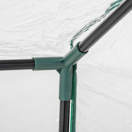 Petit tunnel de forçage 120 cm en acier et PVC 2 fenêtres pour potager 120x60x60 cm - ComfortXL Outdoor Living - Image 9