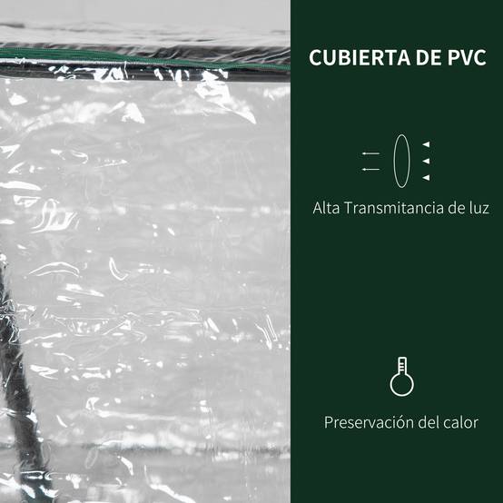 Petit tunnel de forçage 120 cm en acier et PVC 2 fenêtres pour potager 120x60x60 cm - ComfortXL Outdoor Living - Image 5