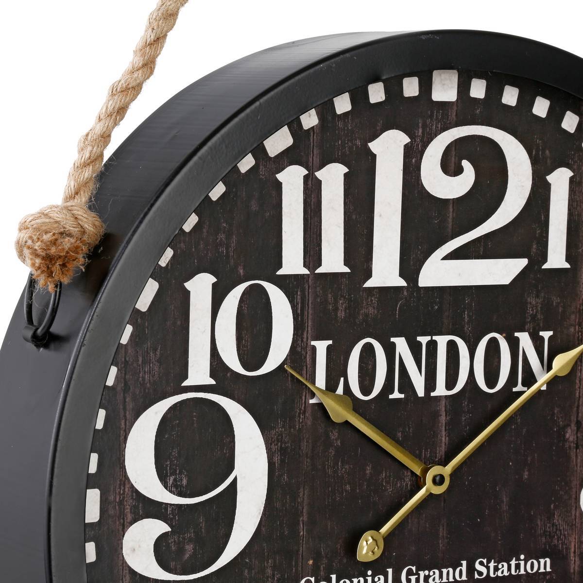 Atmosphera - Horloge métal noir D52cm - Atmosphera Créateur d'intérieur - Imagen 2