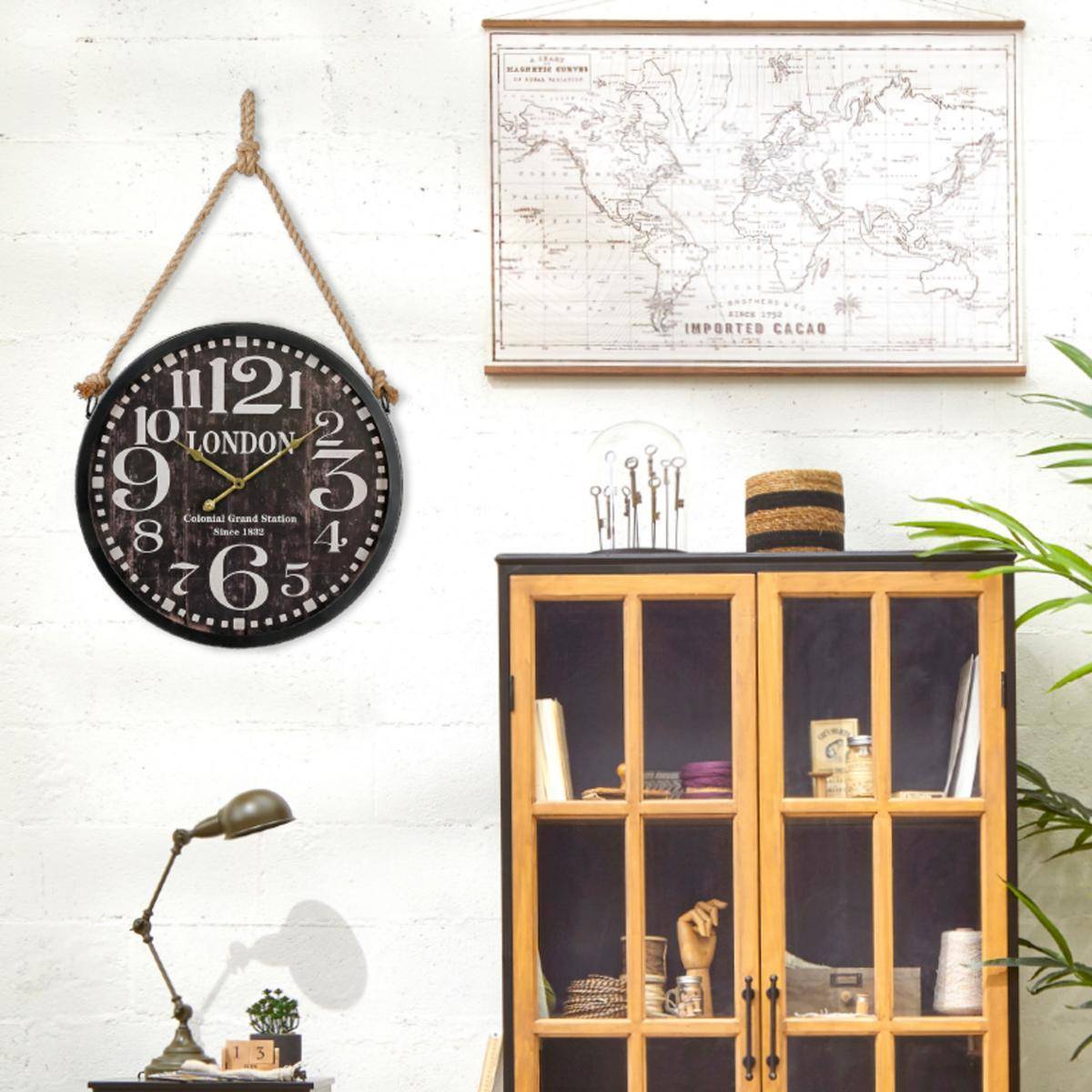 Atmosphera - Horloge métal noir D52cm - Atmosphera Créateur d'intérieur - Imagen 3