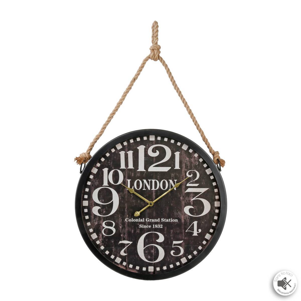 Atmosphera - Horloge métal noir D52cm - Atmosphera Créateur d'intérieur - Imagen 1