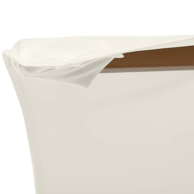 Parasol droit bois bambou polyester extérieur jardin terrasse protection UV 2.5m blanc - ComfortXL Outdoor Living - Image 8