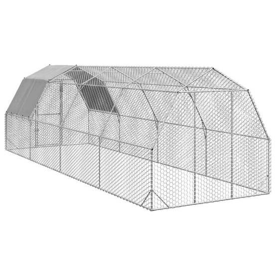 Poulailler acier argent 2,5 x 8 x 2,25 m - Prolenta premium p3316.8 - Image 5