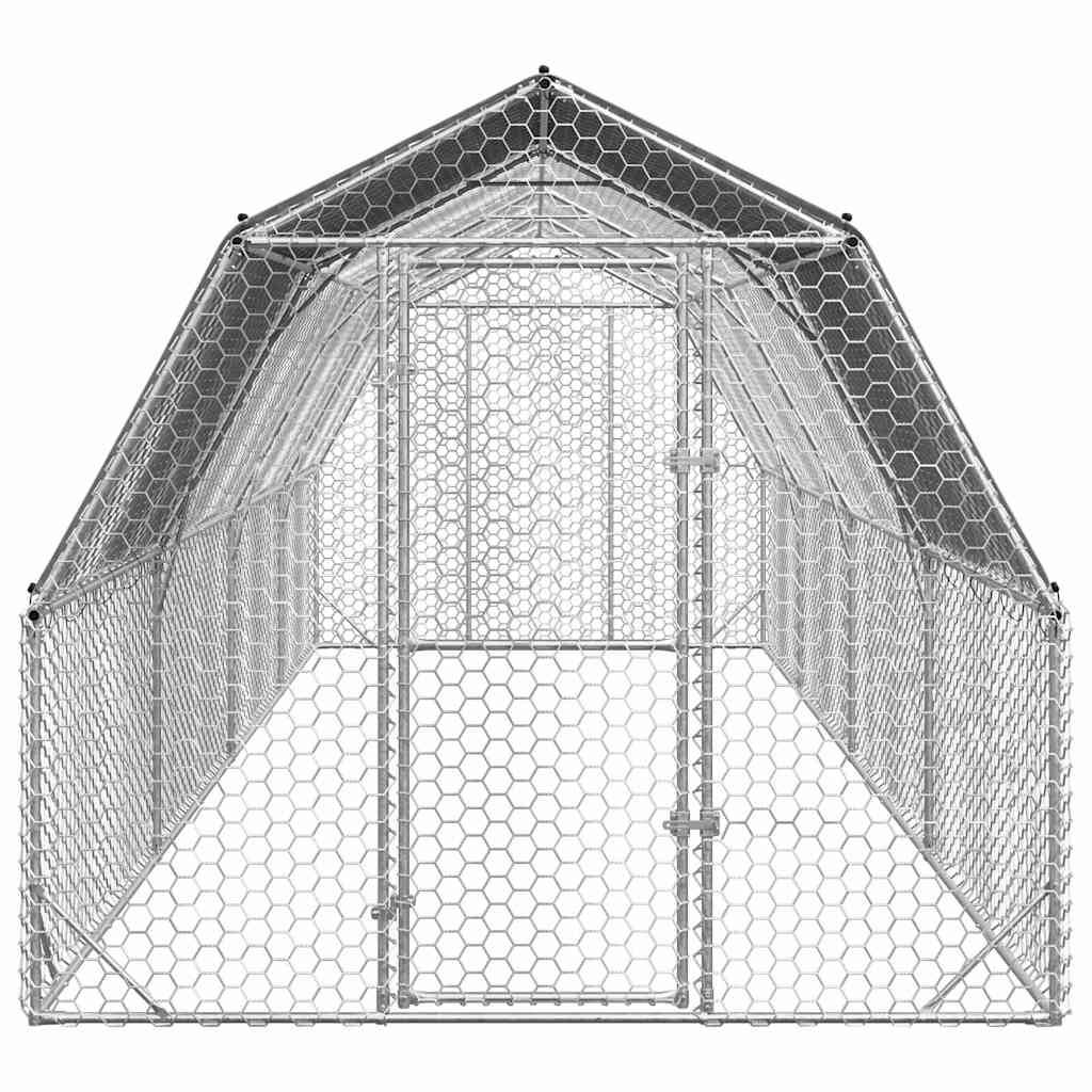 Poulailler acier argent 2,5 x 8 x 2,25 m - Prolenta premium p3316.8 - Image 3