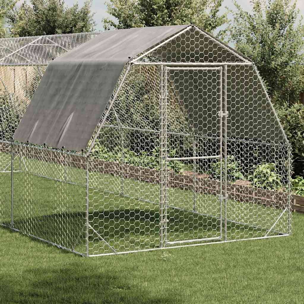 Poulailler acier argent  2,5 x 8 x 2,25 m  - Prolenta premium p3316.8 - Image 1
