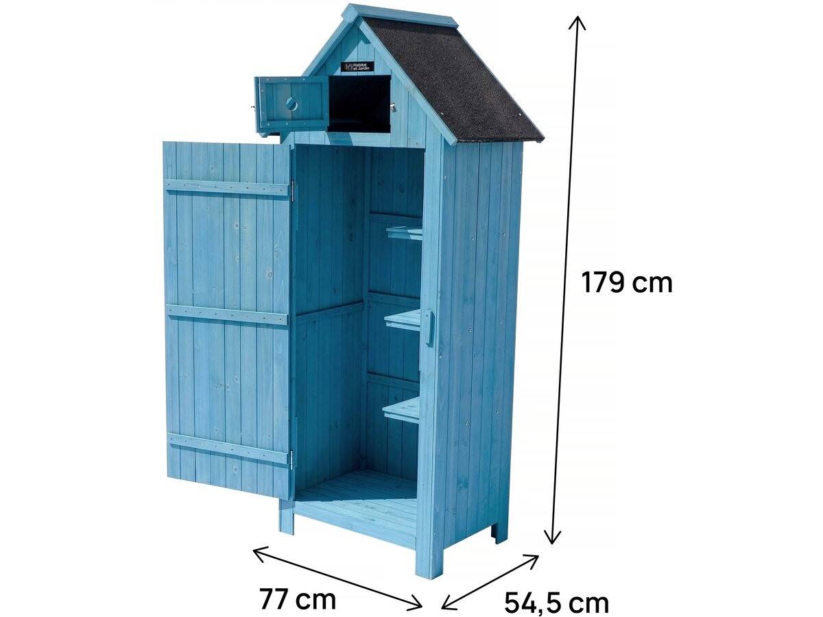 Habitat Et Jardin - Armoire De Jardin "cabanon" - 77 X 54.5 X 179 Cm - Bleu Ciel -habitat Et Jardin - Imagen 3
