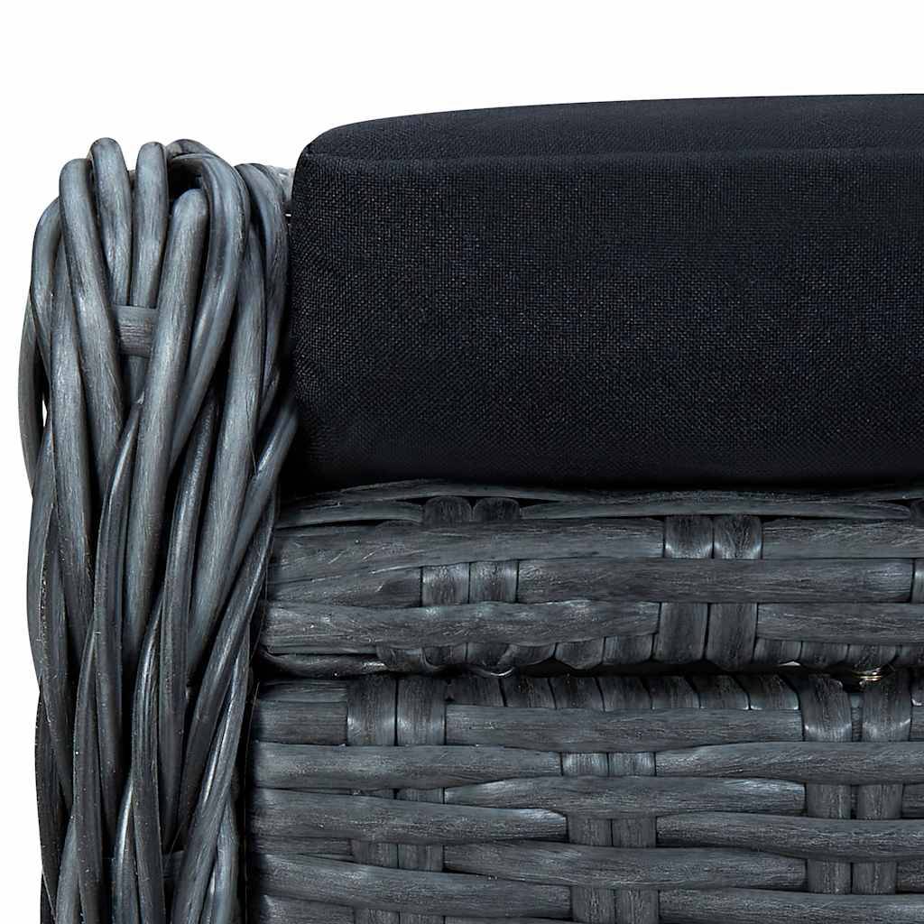 Fauteuil de Jardin Inclinable Résine Tressée avec Repose-pieds et Coussins pour Balcon Gris Foncé – ComfortXL Outdoor Living - Image 9