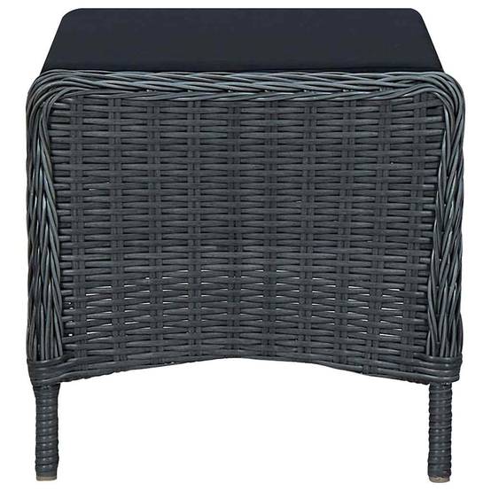 Fauteuil de Jardin Inclinable Résine Tressée avec Repose-pieds et Coussins pour Balcon Gris Foncé – ComfortXL Outdoor Living - Image 8