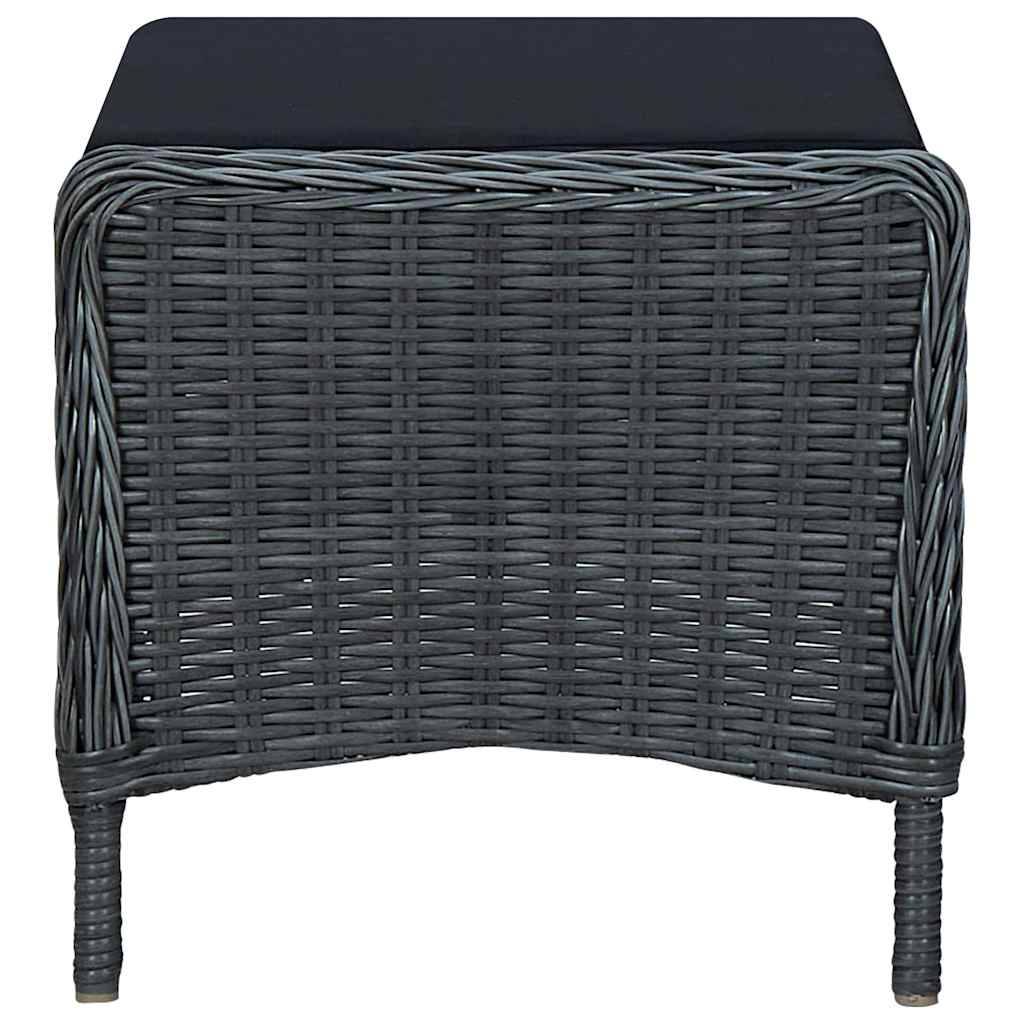 Fauteuil de Jardin Inclinable Résine Tressée avec Repose-pieds et Coussins pour Balcon Gris Foncé – ComfortXL Outdoor Living - Image 8