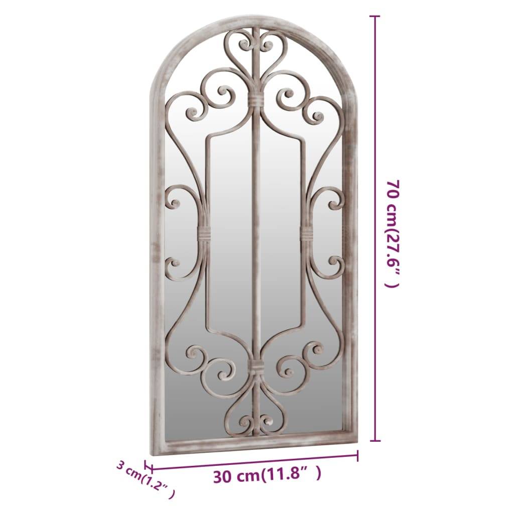 Miroir de jardin Sable 70x30 cm Fer pour utilisation extérieure Maison Chic - Image 6