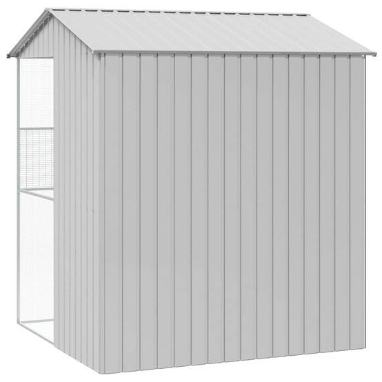 Volière Jardin Carrée Acier Galvanisé 215x210cm Gris - ComfortXL Outdoor Living - Image 6