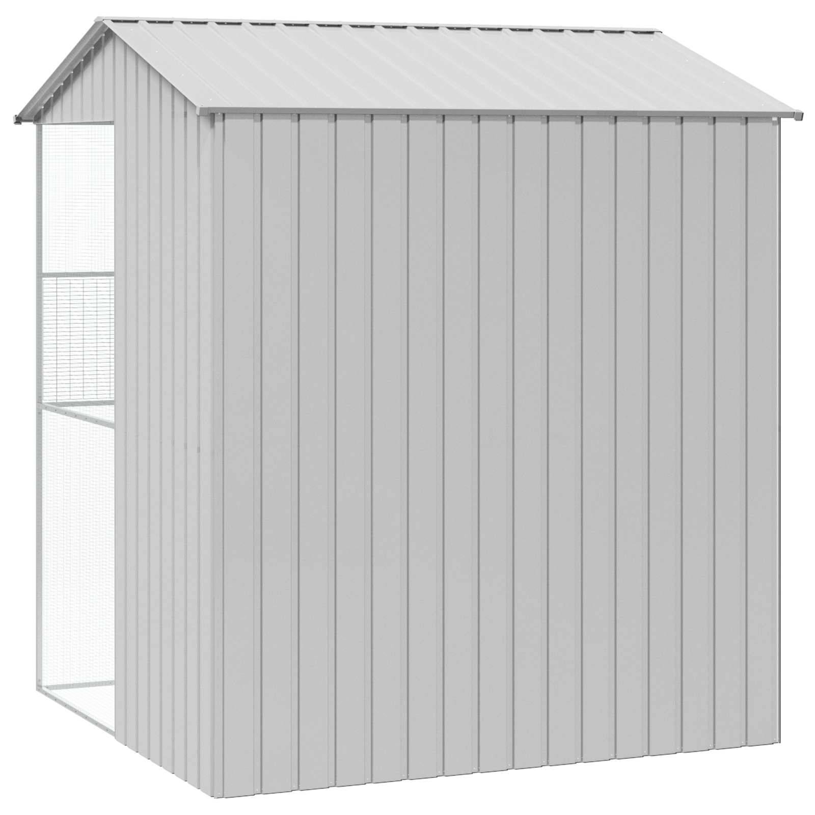 Volière Jardin Carrée Acier Galvanisé 215x210cm Gris - ComfortXL Outdoor Living - Image 6
