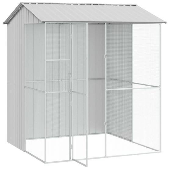 Volière Jardin Carrée Acier Galvanisé 215x210cm Gris - ComfortXL Outdoor Living - Image 3