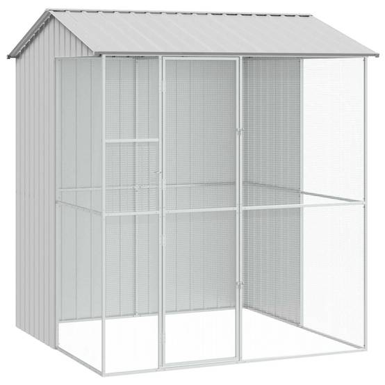 Volière Jardin Carrée Acier Galvanisé 215x210cm Gris - ComfortXL Outdoor Living - Image 2