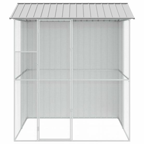 Volière Jardin Carrée Acier Galvanisé 215x210cm Gris - ComfortXL Outdoor Living - Image 4