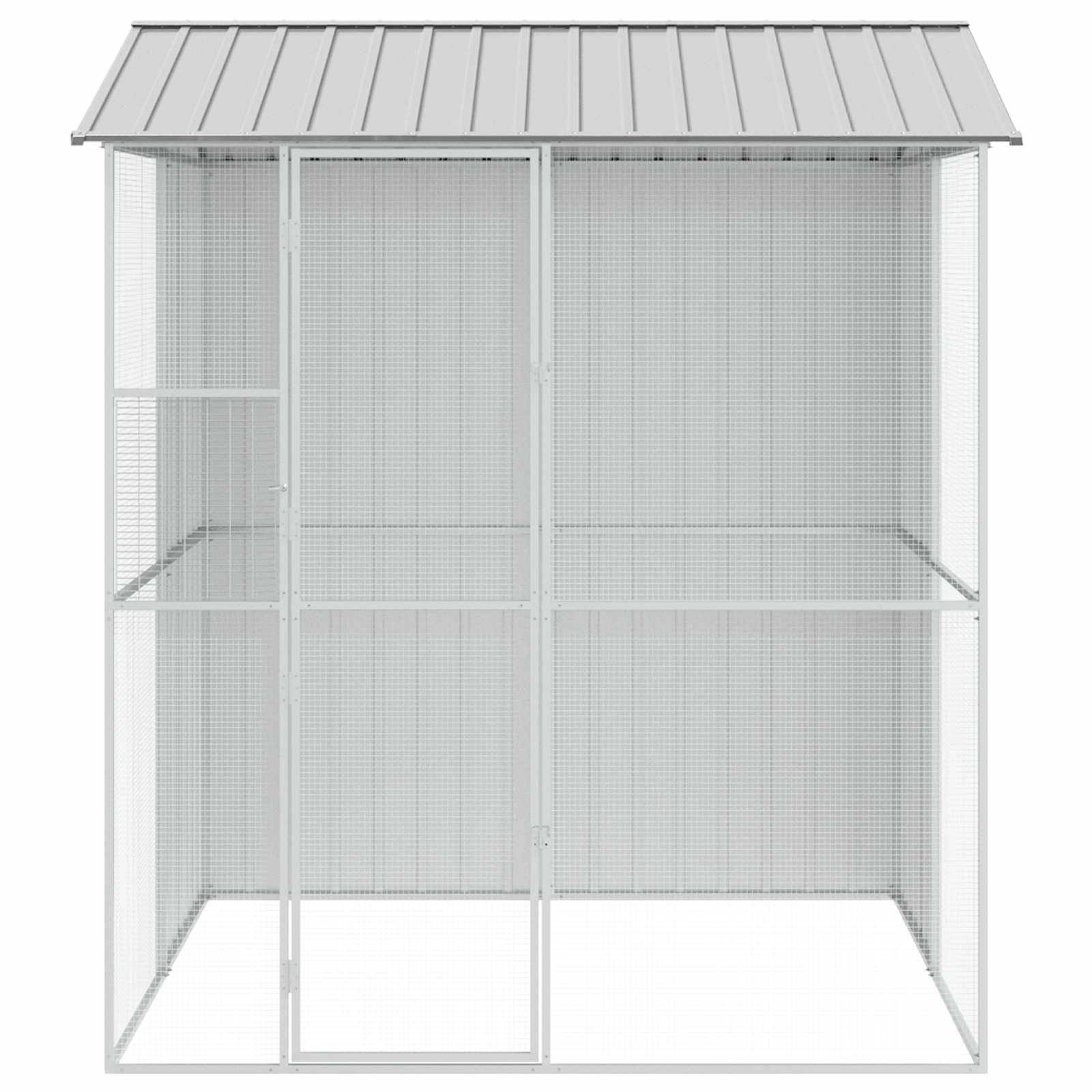 Volière Jardin Carrée Acier Galvanisé 215x210cm Gris - ComfortXL Outdoor Living - Image 4