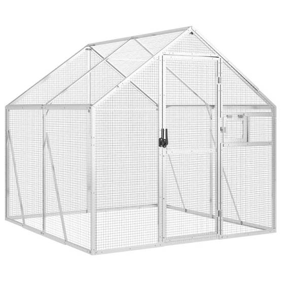 Volière Alu Modulable Légère Habitat Jardin Argent 179x200x185cm - ComfortXL Outdoor Living - Image 2