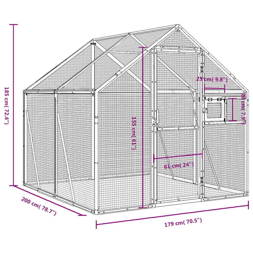 Volière Alu Modulable Légère Habitat Jardin Argent 179x200x185cm - ComfortXL Outdoor Living - Image 7