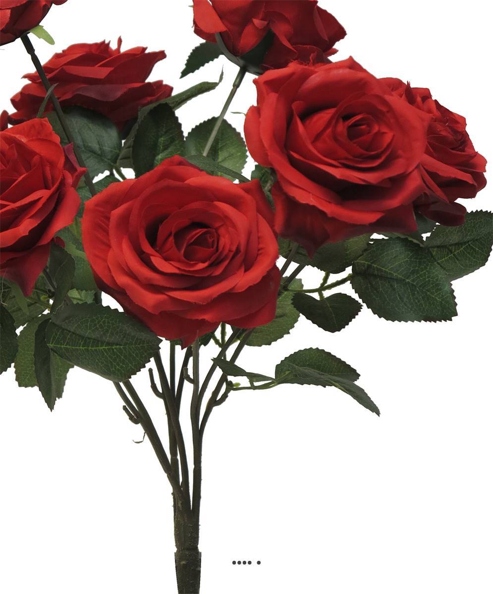 Artificielles - Bouquet de rose Paris artificielle, 10 têtes, H 42 cm Rouge - BEST - couleur: Rouge - Imagen 3