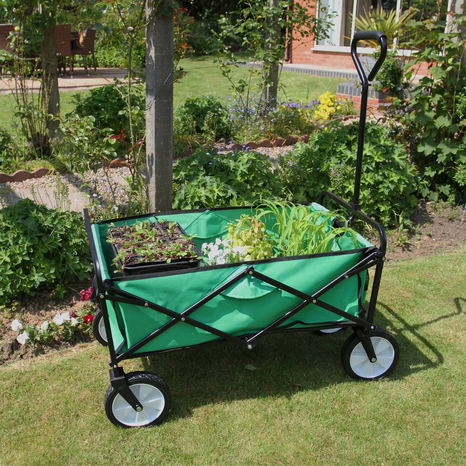 Monstershop - Chariot Pliable de Jardin – Vert - Imagen 4