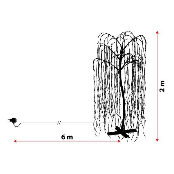 Lotti - Arbre lumineux saule pleureur 2M 1024 LED blanc chaud branche tombante Lotti - Imagen 2