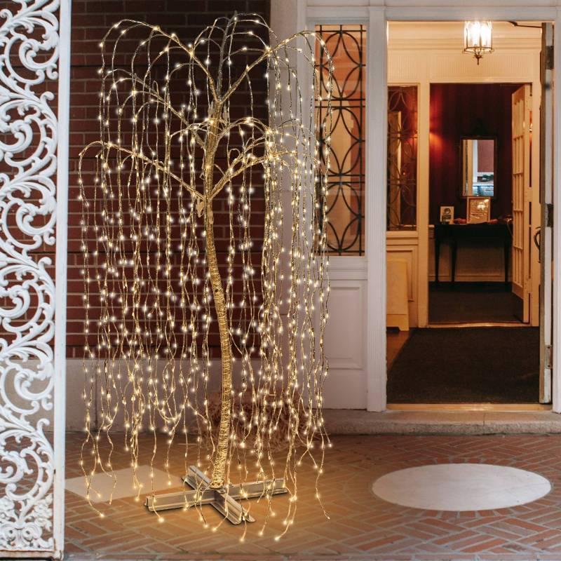 Lotti - Arbre lumineux saule pleureur 2M 1024 LED blanc chaud branche tombante Lotti - Imagen 5