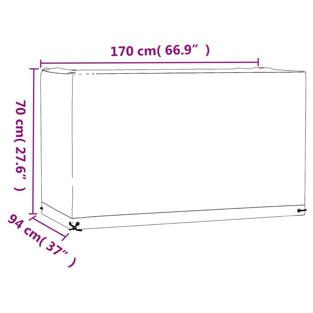 Vidaxl - Housses salon de jardin 2pcs 8œillets 170x94x70cm rectangulaire vidaXL 3155346 - Image 3