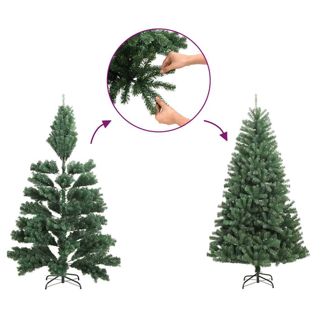 Demi Sapin de Noël | Arbre de Noël artificiel mince avec support Vert 120 cm Maison Chic - Image 1
