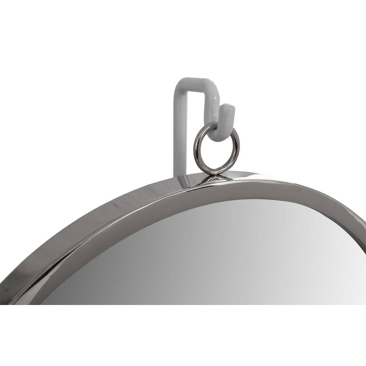 Paris Prix - Miroir à Poser Rond "Eleganca" 75cm Blanc & Argent - Image 2