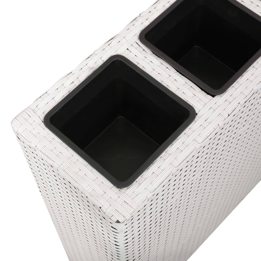 Helloshop26 - Jardinière lit surélevé plantes fleurs jardin avec 4 pots résine tressée blanc - Imagen 5