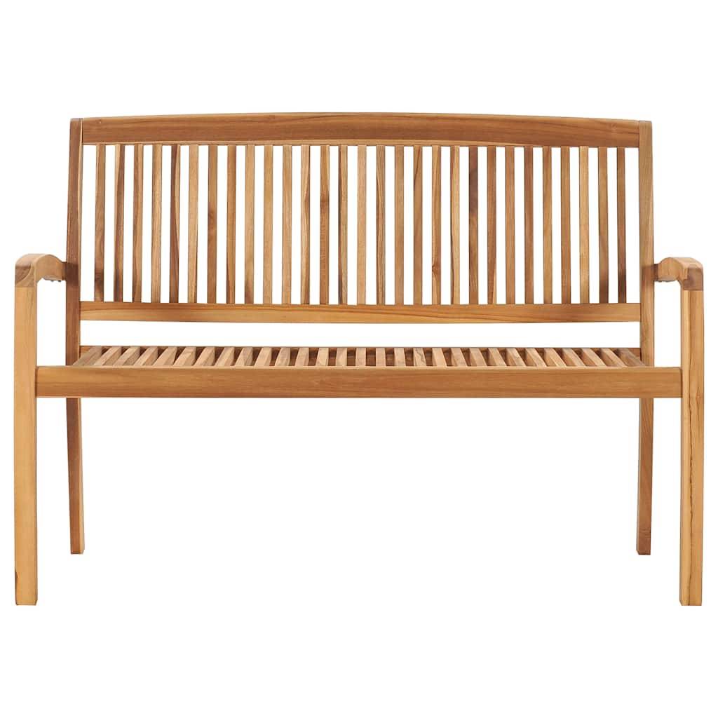 ComfortXL - Banc de Jardin Teck Massif Extérieur Empilable Coussin Vert Vif 128cm - ComfortXL Outdoor Living - Image 3