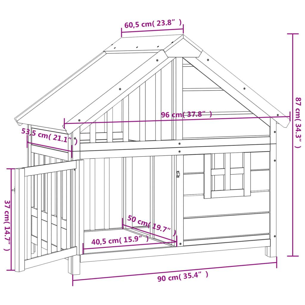 Niche pour chien en bois de pin massif grise avec toit vert étanche – ComfortXL Outdoor Living - Image 8